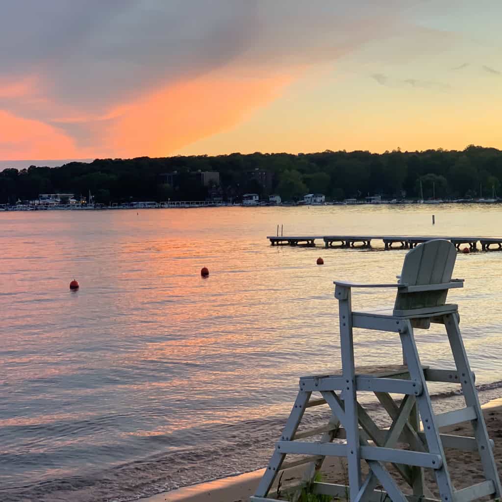 Williams Bay WI-Beach during Golden Hour