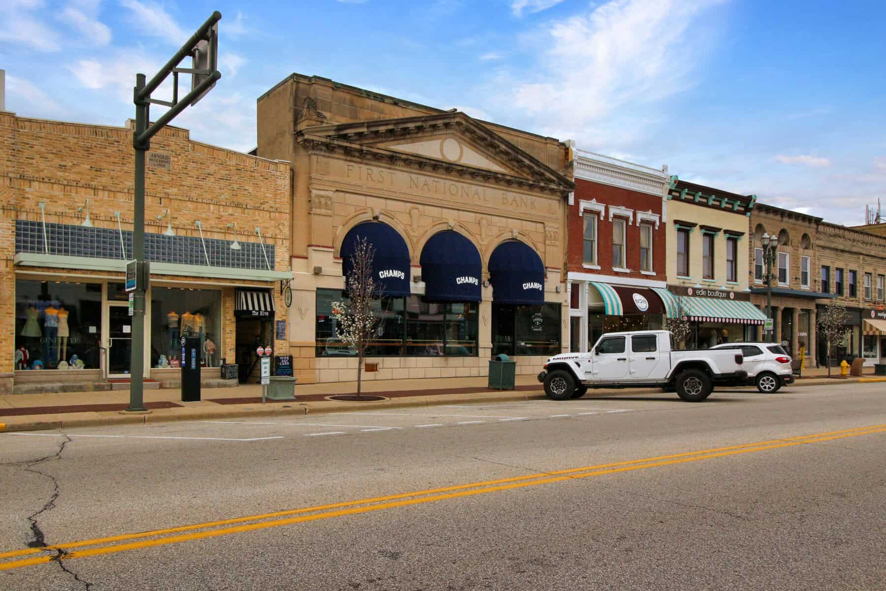 Champs Sports Bar in the old First National Bank building on Main Street