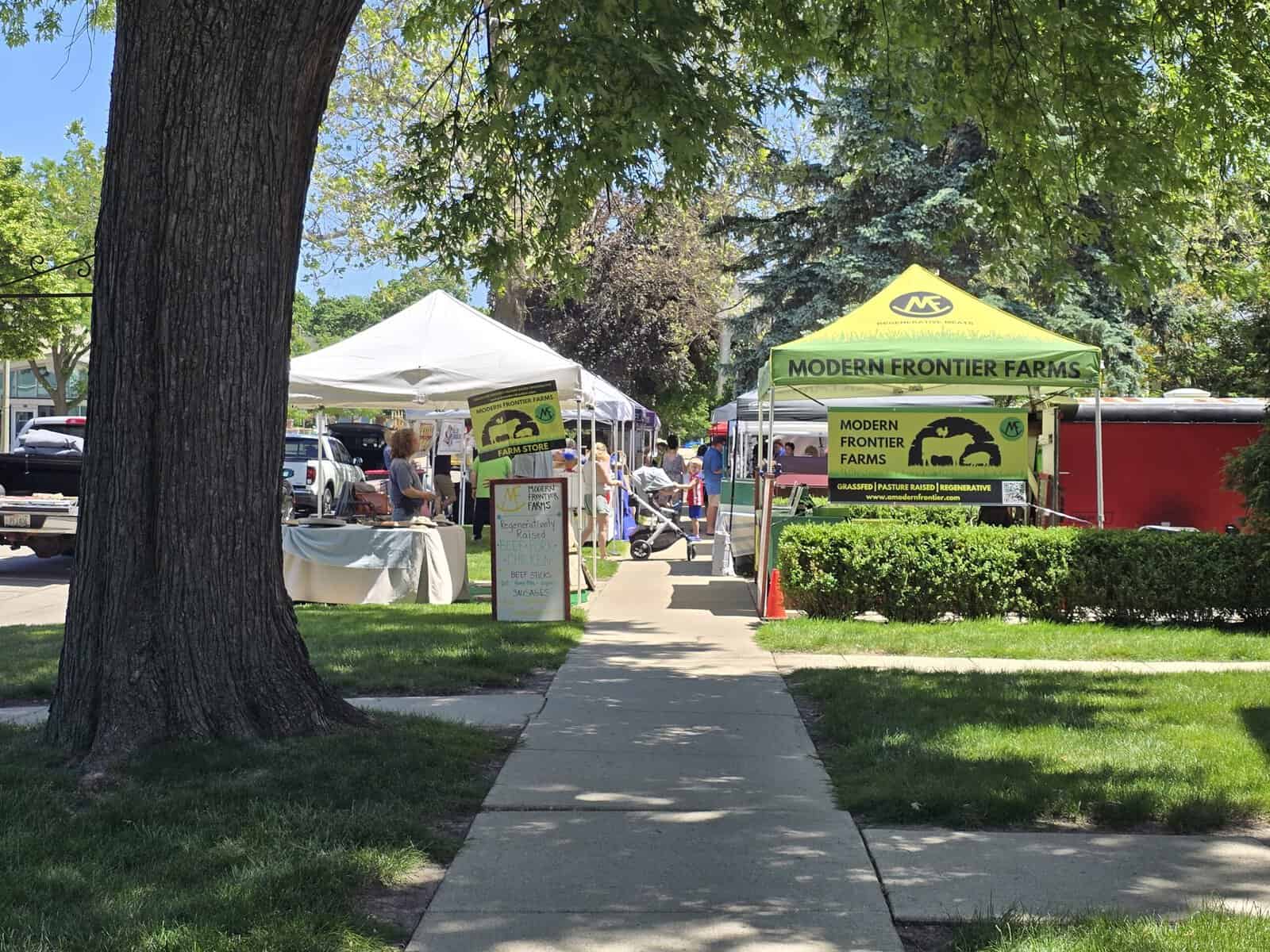 Vendor tents at the Lake Geneva farmers market